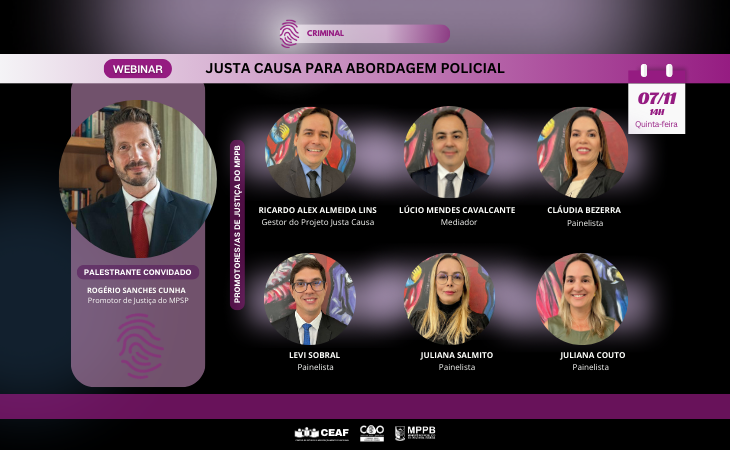 MP promoverá webinar sobre justa causa para abordagem policial; inscrições abertas