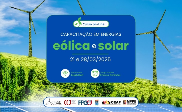 Curso sobre energias eólica e solar começa nesta sexta-feira; inscrições estão abertas
