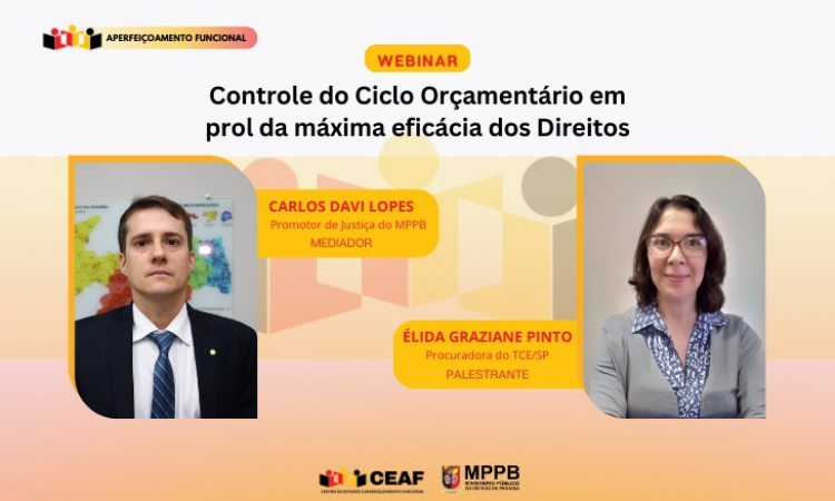 Webinar do MPPB vai discutir controle do ciclo orçamentário