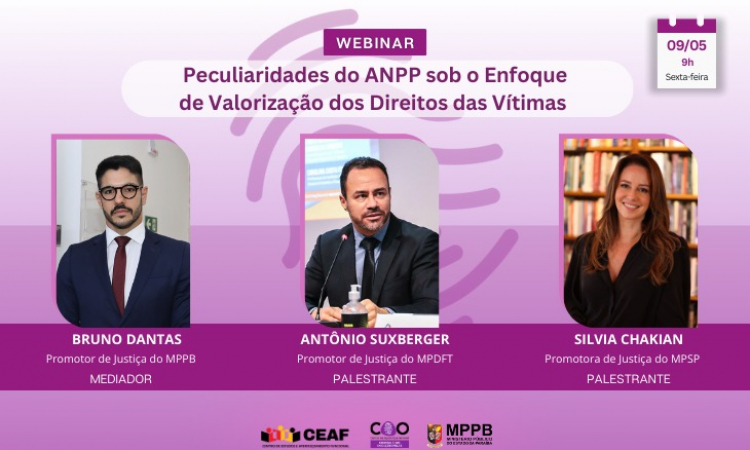 Abertas as inscrições para webinar sobre ANPP sob enfoque do direito das vítimas