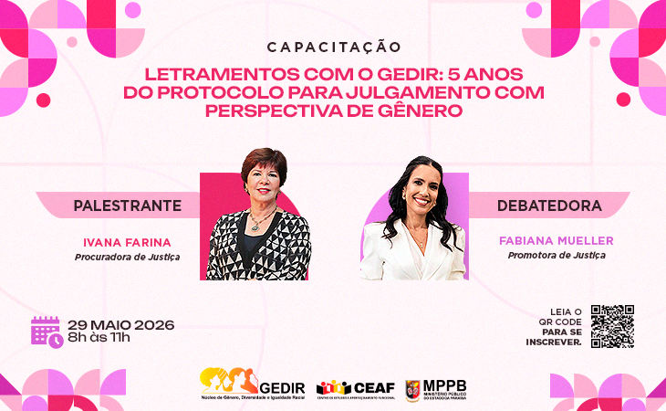 Letramento do Gedir abordará protocolo para julgamento com perspectiva de gênero; inscrições abertas