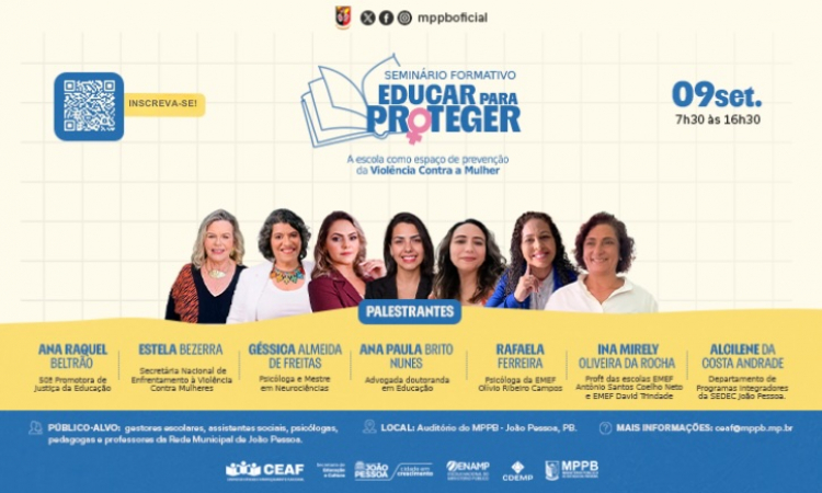 Educar para Proteger: MPPB promove seminário formativo com foco na prevenção da violência contra a mulher