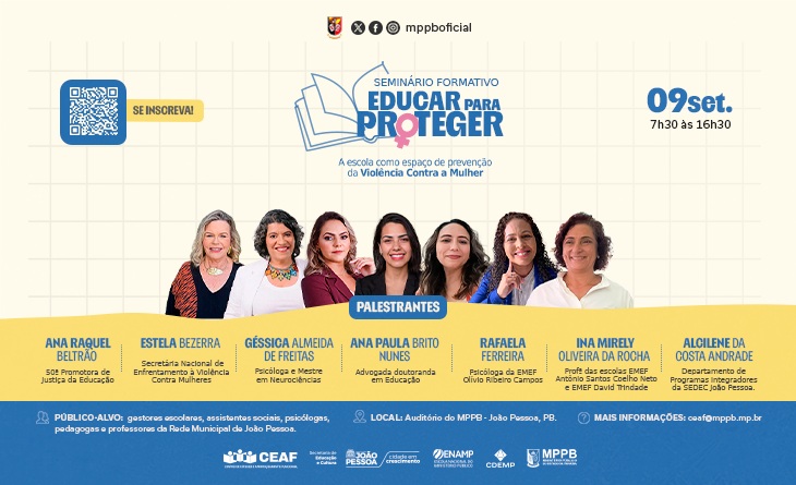 Educar para Proteger: MPPB promove seminário formativo com foco na prevenção da violência contra a mulher
